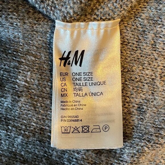 H&M knit Circle Scarf grey/gray 20x30 - Picture 5 of 6